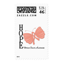 Hope Butterfly Uterine Cancer Postage