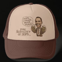 Hope, Change, Beer... Peace Barack Obama hats