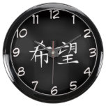 "Hope" Chinese symbol design wall clock Aqua Clocks