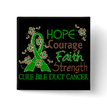 Hope Courage Faith Strength 3 Bile Duct Cancer Pin