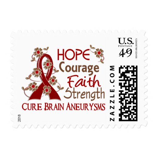 Hope Courage Faith Strength 3 Brain Aneurysms Postage Zazzle