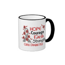 Hope Courage Faith Strength 3 Diabetes Coffee Mug