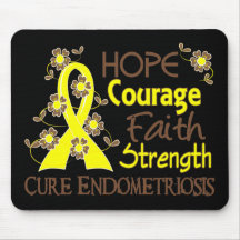 Hope Courage Faith Strength 3 Endometriosis Mouse Pad