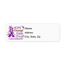 Hope Courage Faith Strength 3 Epilepsy Custom Return Address Labels