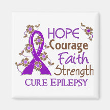 Hope Courage Faith Strength 3 Epilepsy Magnet