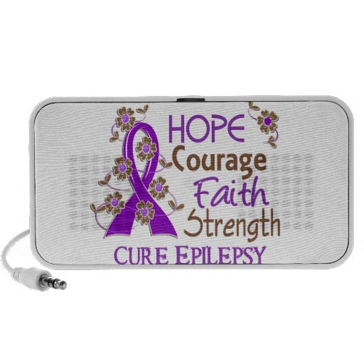Hope Courage Faith Strength 3 Epilepsy iPod Speakers