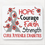 Hope Courage Faith Strength 3 Juvenile Diabetes Mouse Pads