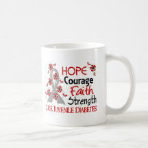 Hope Courage Faith Strength 3 Juvenile Diabetes Mug