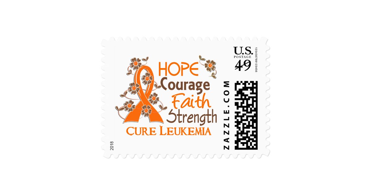 Hope Courage Faith Strength 3 Leukemia Postage Stamp Zazzle