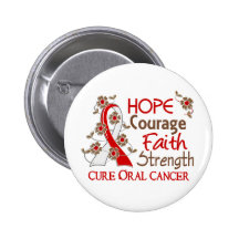 Hope Courage Faith Strength 3 Oral Cancer Pin