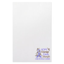 Hope Courage Faith Strength 3 Stomach Cancer Stationery Design