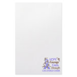 Hope Courage Faith Strength 3 Stomach Cancer Stationery Design