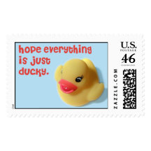 Hope everything is just ducky. postage stamp