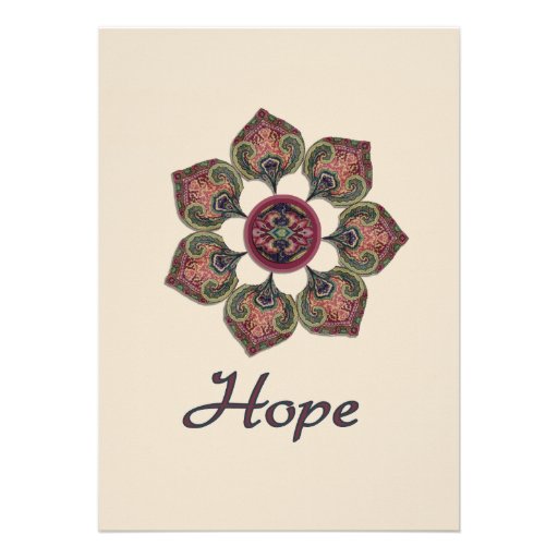 HOPE Fabric Collage Flower Inspiration Series Personalized Invitations