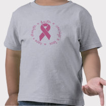Hope Faith Courage Love Breast Cancer Ribbon t-shirts