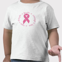 Hope Faith Courage Love Breast Cancer Ribbon t-shirts