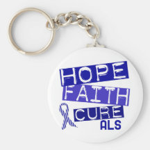 HOPE FAITH CURE ALS KEYCHAINS