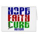 HOPE FAITH CURE AUTISM cards by awarenessgifts HOPE FAITH CURE AUTISM cards