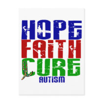 HOPE FAITH CURE AUTISM POST CARDS