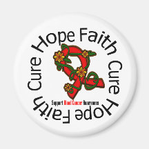 Hope Faith Cure Blood Cancer Flower Ribbon Refrigerator Magnets