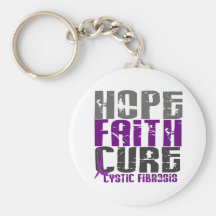 HOPE FAITH CURE CYSTIC FIBROSIS T-Shirts & Apparel Key Chains