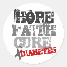 Hope. Faith. Cure. Diabetes Round Stickers
