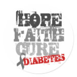 Hope. Faith. Cure. Diabetes Round Stickers