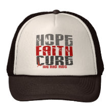 HOPE FAITH CURE HIV / AIDS T-Shirts & Apparel Hat