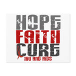 HOPE FAITH CURE HIV / AIDS T-Shirts & Apparel Post Cards