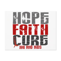 HOPE FAITH CURE HIV / AIDS T-Shirts & Apparel postcards