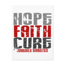 HOPE FAITH CURE JUVENILE DIABETES T-Shirts & Gifts postcards