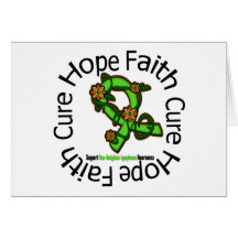 Hope Faith Cure NonHodgkins Lymphoma Flower Ribbon Greeting Cards