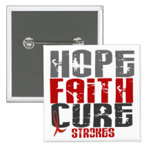 Hope Faith Cure Stroke 1 Pinback Button