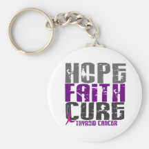 HOPE FAITH CURE THYROID CANCER KEYCHAIN