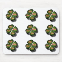 Hope, Faith, Love, & Luck 4 Leaf Clover Mousepad