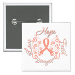 Hope Faith Love Strength Endometrial Cancer Pin
