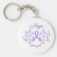 Hope Faith Love Strength General Cancer Keychain