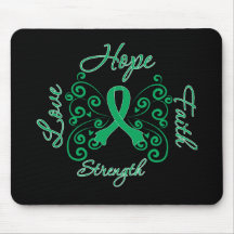 Hope Faith Love Strength Liver Cancer Mousepads