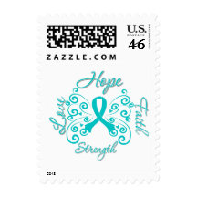 Hope Faith Love Strength Ovarian Cancer Stamp