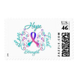 Hope Faith Love Strength Thyroid Cancer stamps