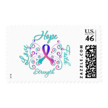 Hope Faith Love Strength Thyroid Cancer Postage Stamps