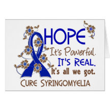 Hope Flower Ribbon Syringomyelia Greeting Cards