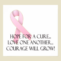 Hope for a Cure Breast Cancer Awareness Print by mrssocolov Hope for a Cure Breast Cancer Awareness Print