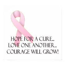 Hope for a Cure Breast Cancer Awareness Print by mrssocolov Hope for a Cure Breast Cancer Awareness Print