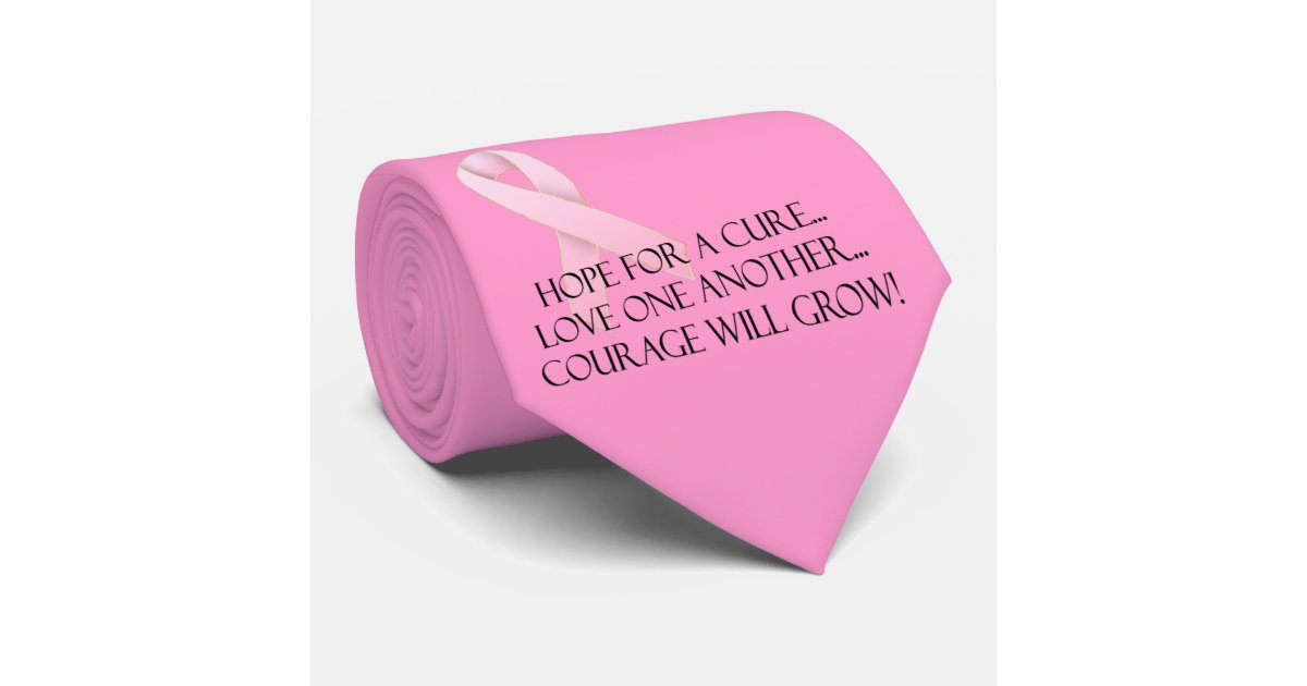 Hope for a Cure Breast Cancer Awareness Tie | Zazzle