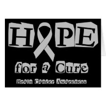 Hope for a Cure - Grey Ribbon Greeting Card