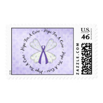Hope For A Cure - Purple Awareness Ribbon stamps