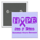 Hope for a Cure - Purple Ribbon Buttons