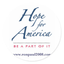 Hope for America sticker by ronpaulyalie Hope for America sticker