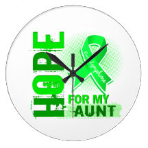 Hope For My Aunt Lymphoma Wall Clocks